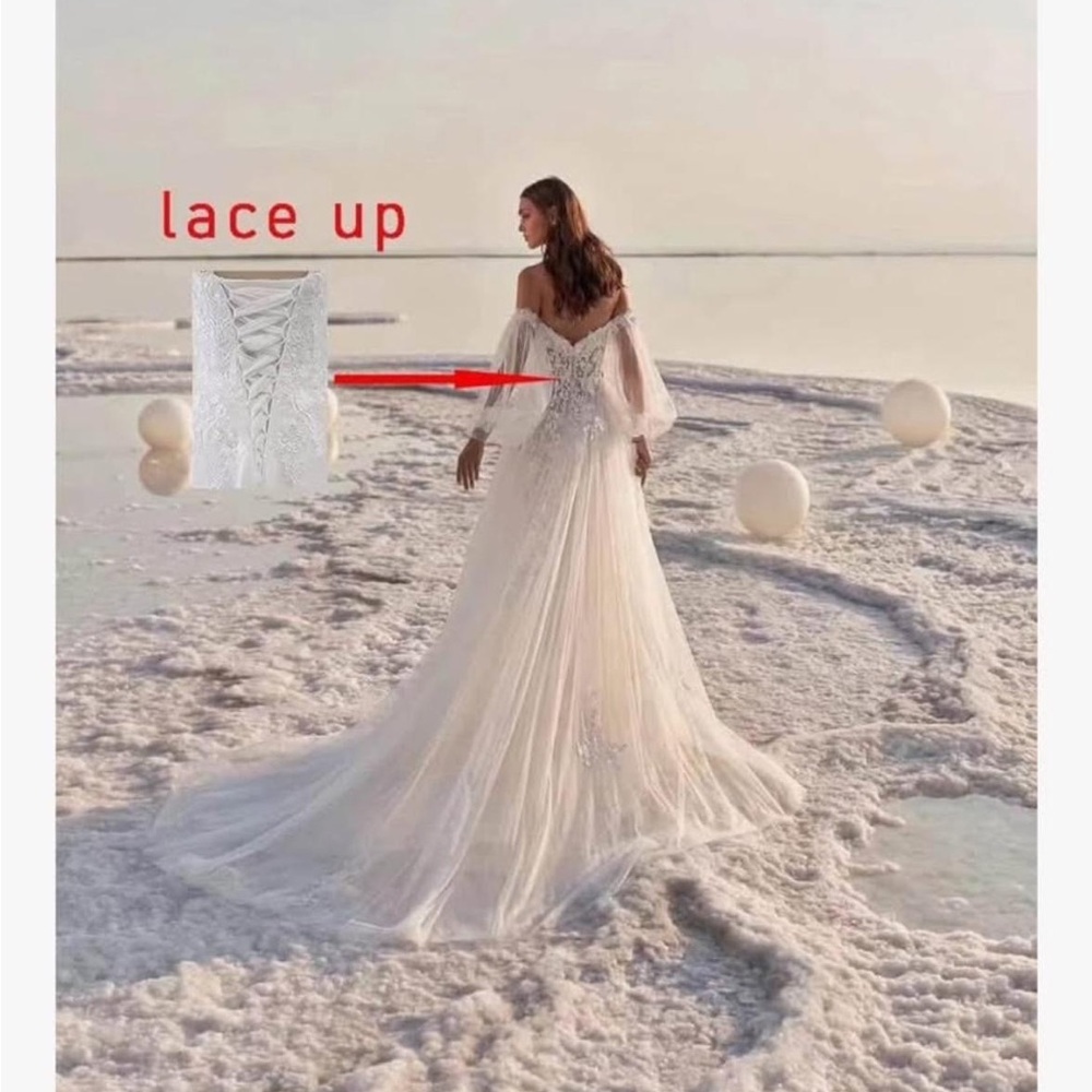 Elegant White Off-Shoulder Lace Dress - Picture 10 of 11